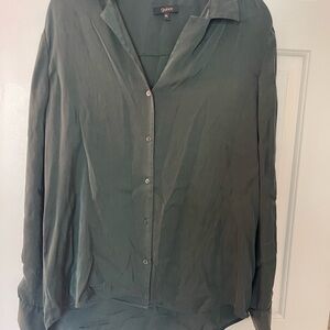 Quince Women's Green Button-Up Top